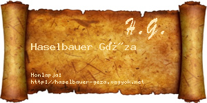 Haselbauer Géza névjegykártya