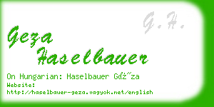 geza haselbauer business card